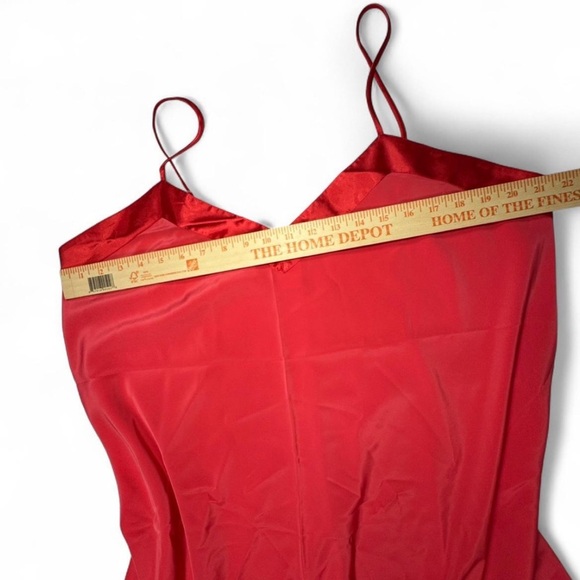 Lane Bryant Vibrant Red Satin Slip Dress Nightgown with Adjustable Straps - Picture 4 of 6